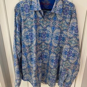 Robert Graham Royal Blue Embroidered Shirt